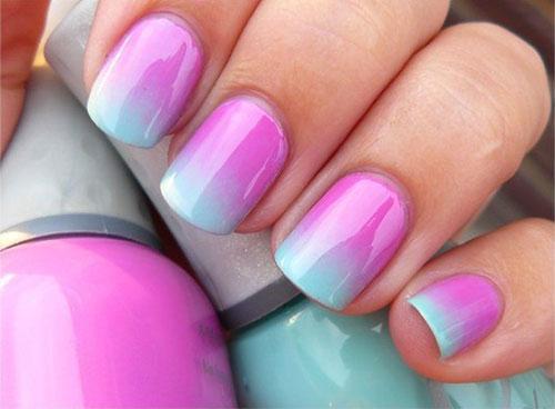 Покрасить ногти в два цвета (69 фото)