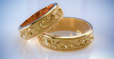 Обручальное кольцо с гравировкой