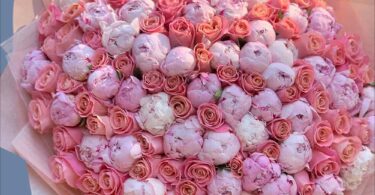 букет из 101 пиона с доставкой в ресторан